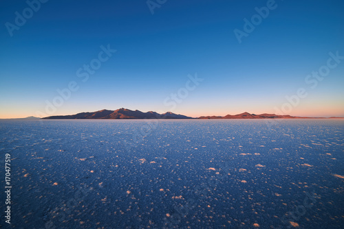 Sunrise at Salar de Uyuni, Uyuni salt flats, Bolivia