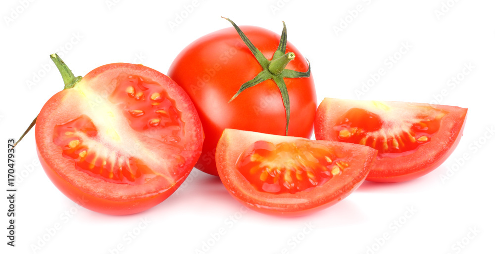 fresh tomato isolated on white background. close up fresh tomato isolated on white background. close up