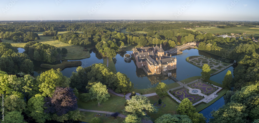 Aerial view of Anholt castle