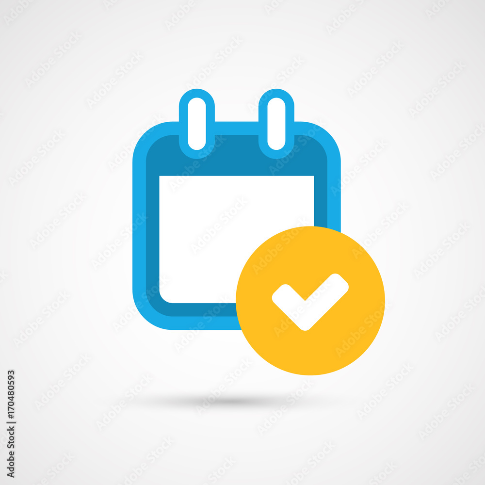 Vector Calendar Icon - check mark Vector Calendar Icon - check mark
