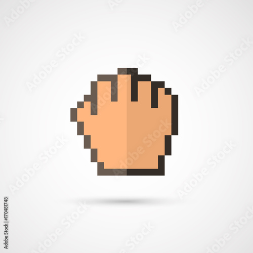 Pixel cursor icon - Cursor hand.Vector Illustration.