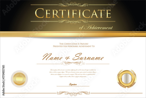 Certificate or diploma retro design template
