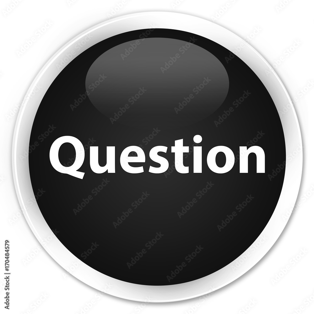 Question premium black round button Question premium black round button