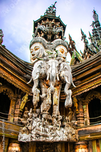 Sanctuary of Truth Detail in Pattaya, Thailand