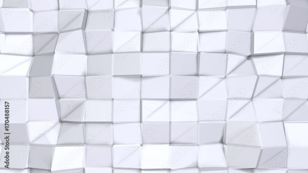 Simple low poly 3D surface as cyber background. Soft geometric low poly background of pure white grey polygons. 4K Full hd seamless loop background with copy space Simple low poly 3D surface as cyber background. Soft geometric low poly background of pure white grey polygons. 4K Full hd seamless loop background with copy space
