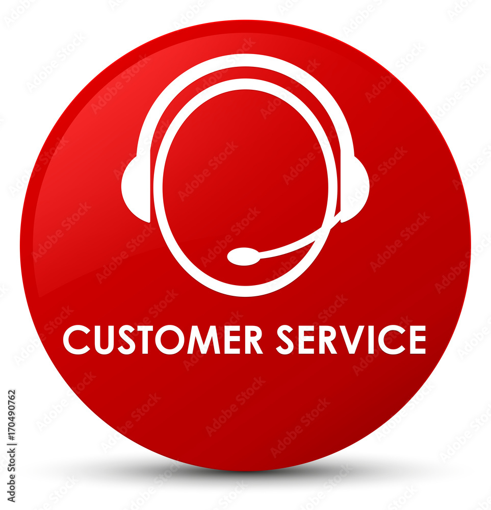 Customer service (customer care icon) red round button Customer service (customer care icon) red round button