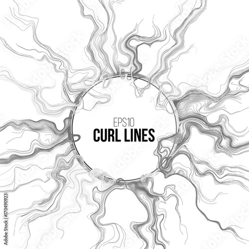 Abstract curl stripes wave background. Smoke curl flow. turbulence line pulse