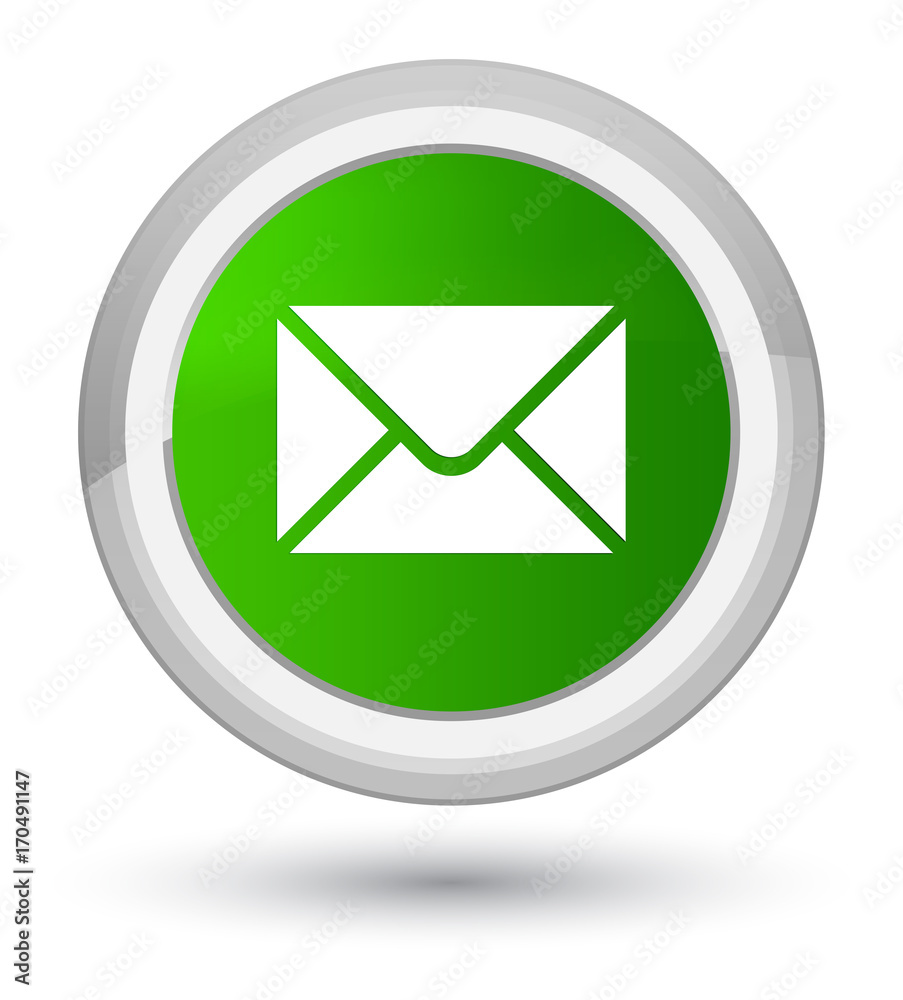 Email icon prime green round button Email icon prime green round button