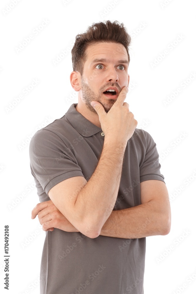Portrait of wondering man Portrait of wondering man