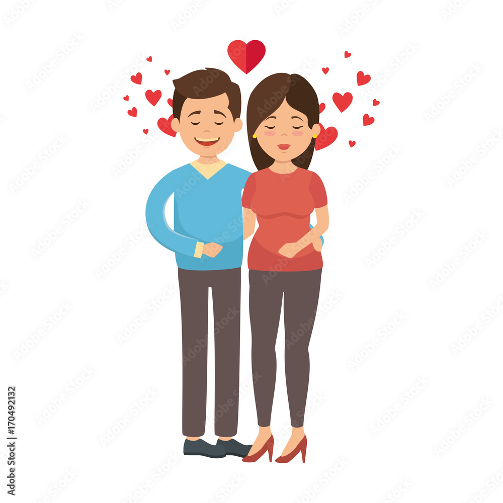 cute couple in love with heart vector illustration design cute couple in love with heart vector illustration design
