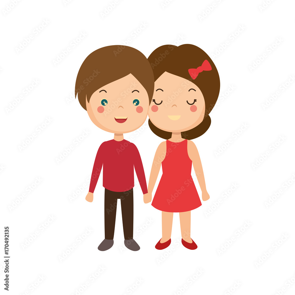 cute couple in love vector illustration design