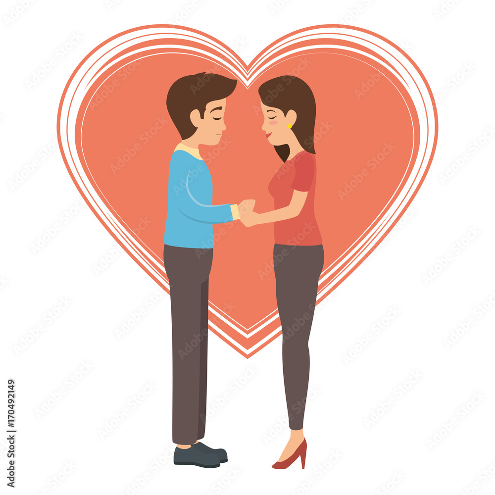 cute couple in love with heart vector illustration design cute couple in love with heart vector illustration design