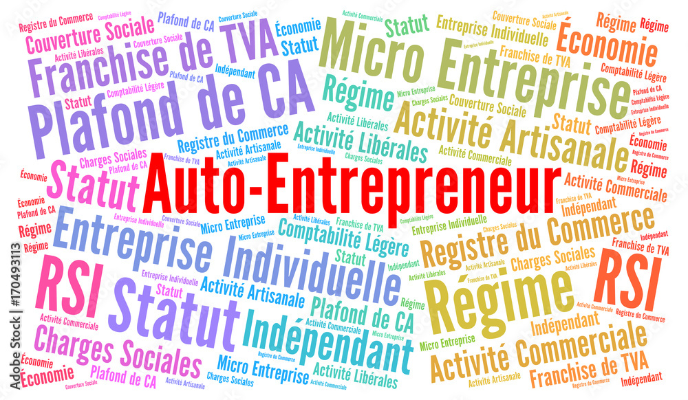 Auto entrepreneur nuage de mots Stock Illustration | Adobe Stock
