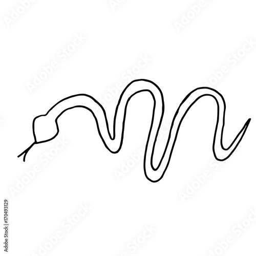 Hand Drawn Halloween Set. Snake.