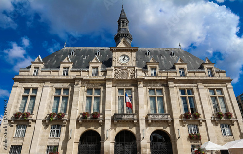 The Saint Denis Town hall at summer day, France. photo