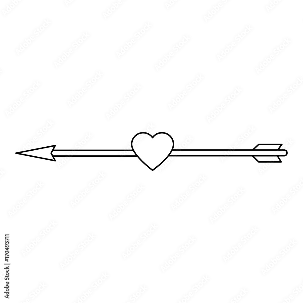 heart love with arrow decorative frame vector illustration design heart love with arrow decorative frame vector illustration design