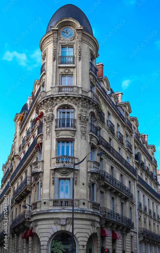 The facade of Parisian building
