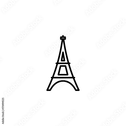 eiffel tower icon on white background