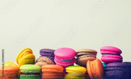 Colourful macaroons, vintage tone