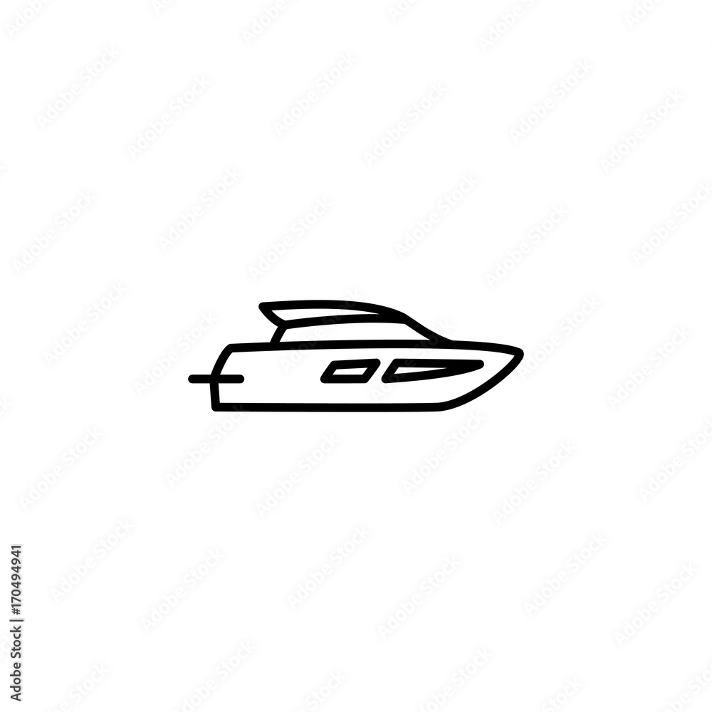 boat icon on white background