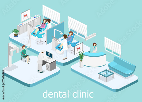 Dental Clinic. flat interior of dentist's office.