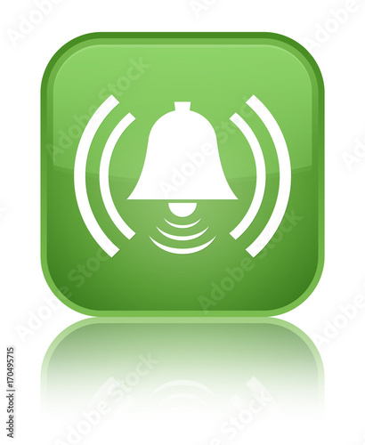 Alarm icon special soft green square button