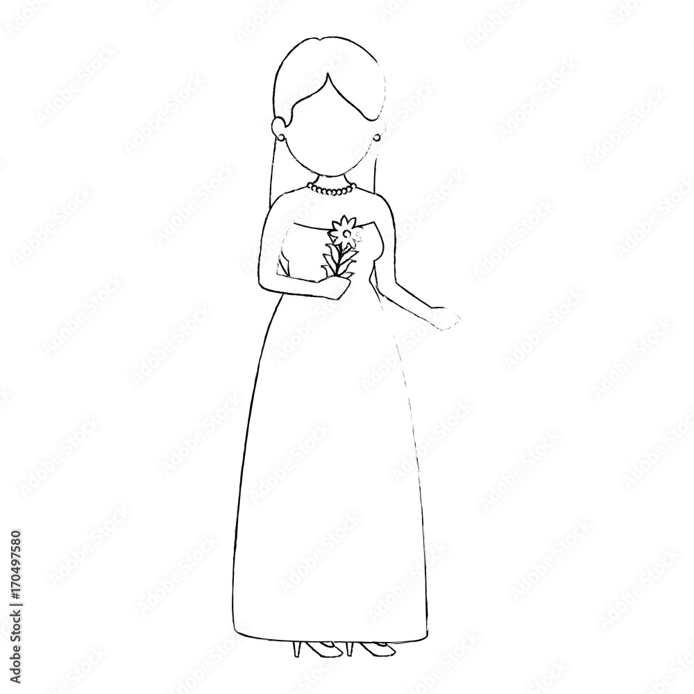 cute wife with flowers avatar character vector illustration design cute wife with flowers avatar character vector illustration design