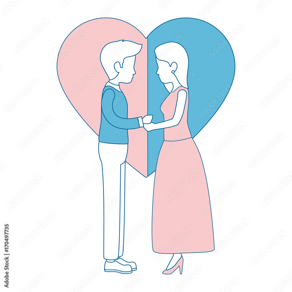 cute couple in love with heart vector illustration design cute couple in love with heart vector illustration design