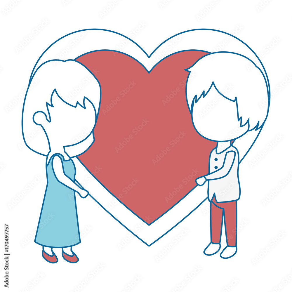 cute couple in love with heart vector illustration design cute couple in love with heart vector illustration design