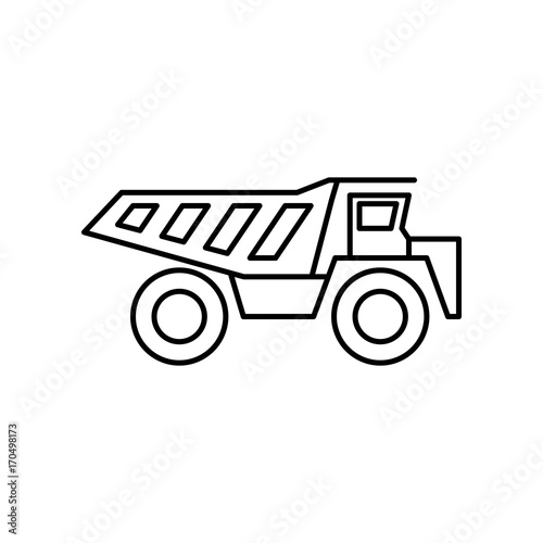 huge dumper icon on white background