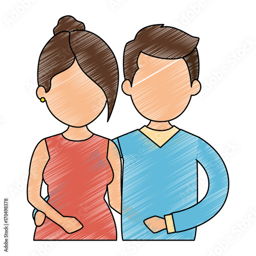 cute couple in love vector illustration design
