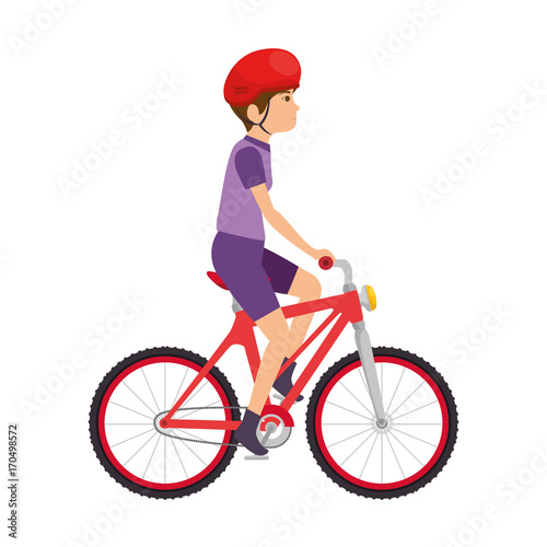 Fototapeta Naklejka Na Ścianę i Meble -  cycling man riding a bicycle vector illustration design