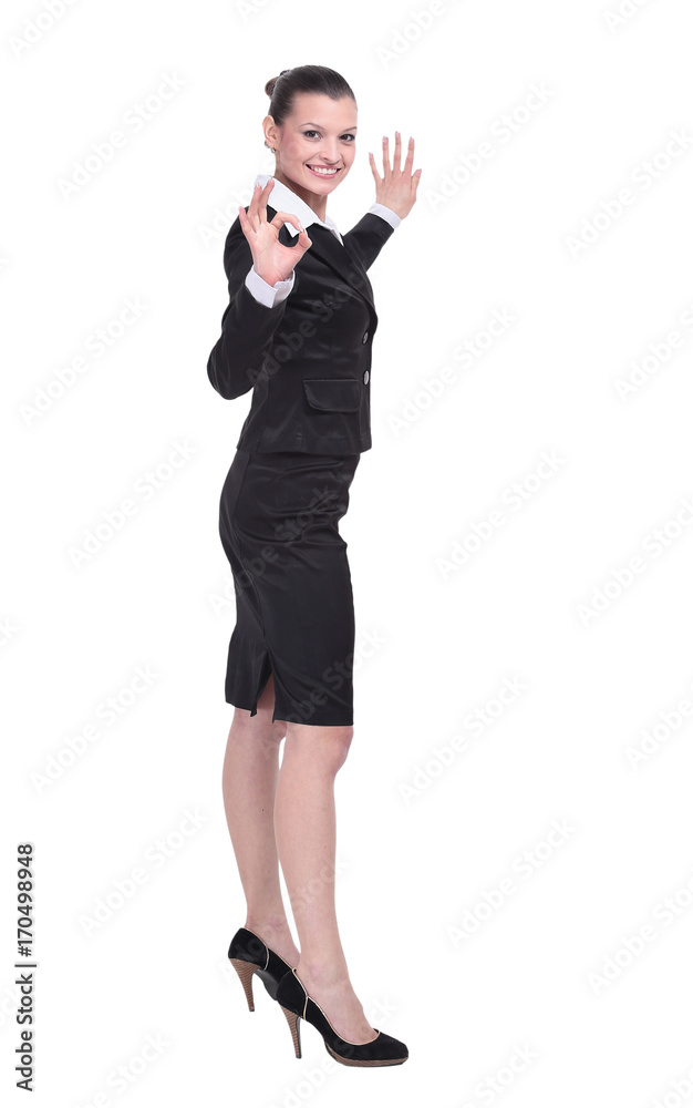 Beautiful business woman smiling isolated over a white Beautiful business woman smiling isolated over a white