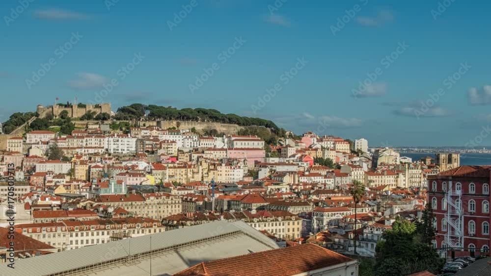 Lisbon, Portugal skyline towards Sao Jorge Castle Lisbon, Portugal skyline towards Sao Jorge Castle