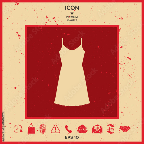 Sundress, Evening dress, combination or nightie, the silhouette. Menu item in the web design