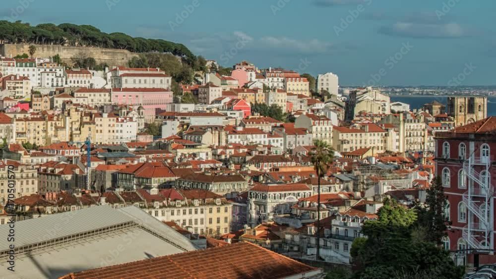 Lisbon, Portugal skyline towards Sao Jorge Castle Lisbon, Portugal skyline towards Sao Jorge Castle