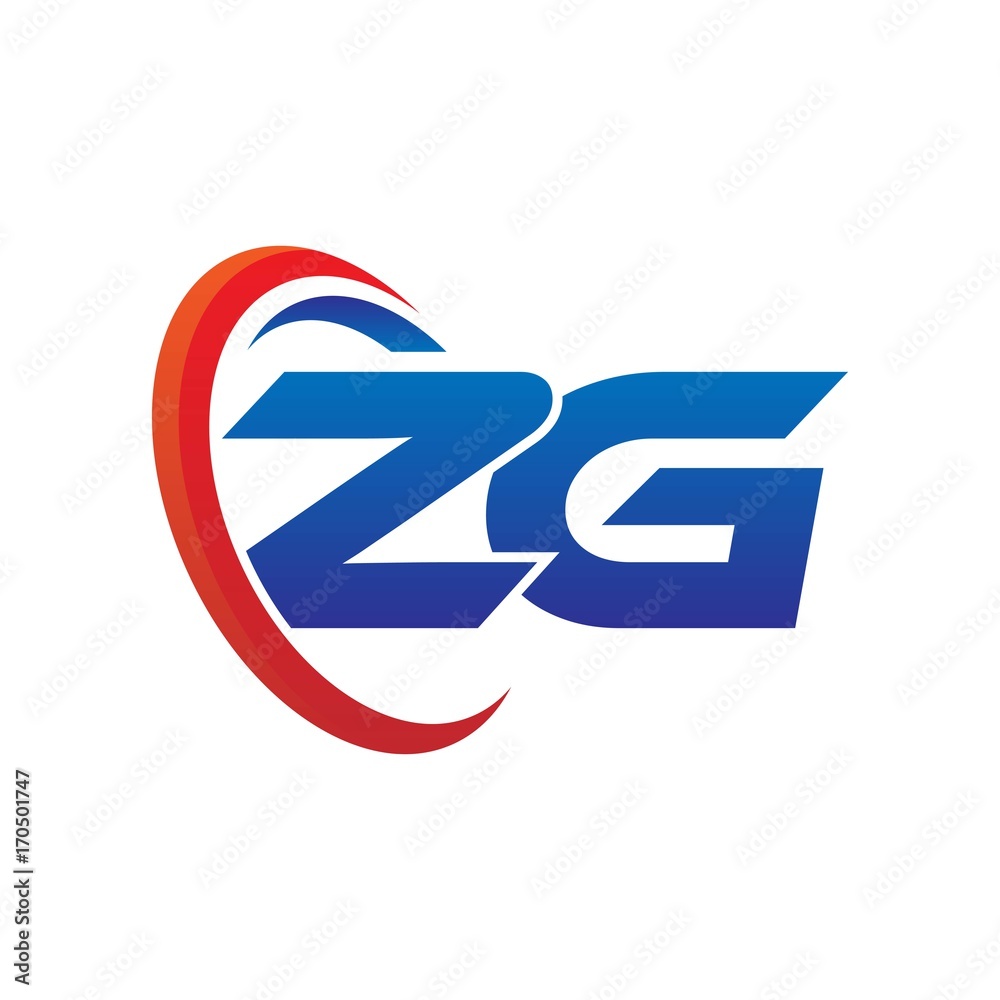 modern dynamic vector initial letters logo zg with circle swoosh red blue modern dynamic vector initial letters logo zg with circle swoosh red blue