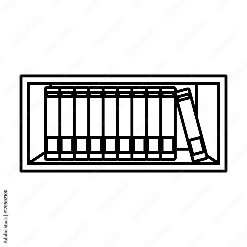 Shelf with books icon vector illustration graphic design Shelf with books icon vector illustration graphic design