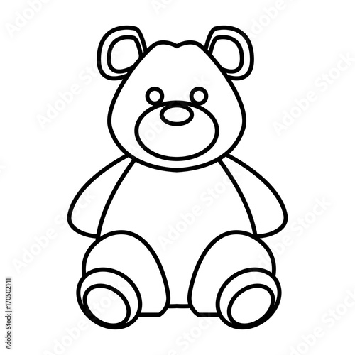 Cute teddy bear icon vector illustration graphic design