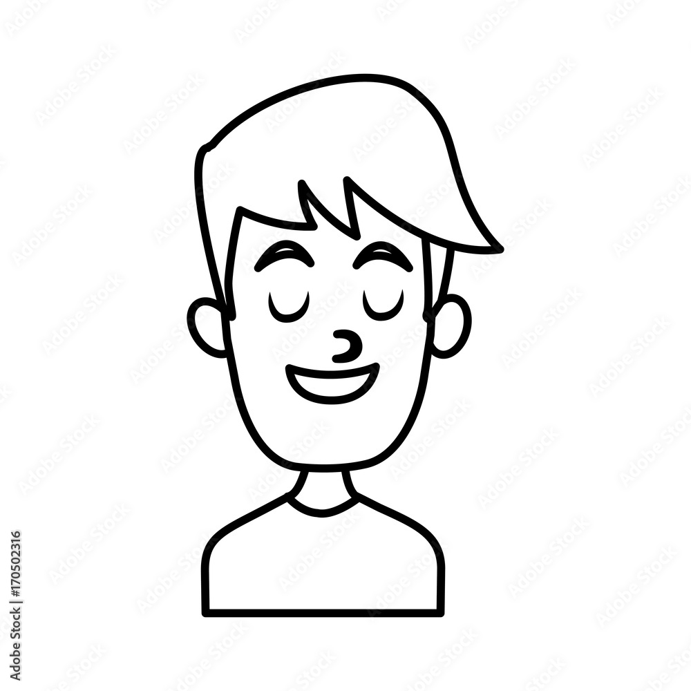 Man smiling with eyes closed icon vector illustration graphic design Man smiling with eyes closed icon vector illustration graphic design