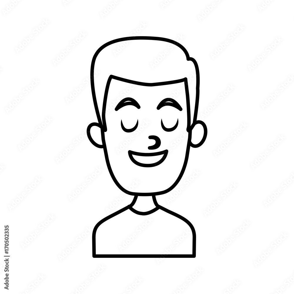 Man smiling with eyes closed icon vector illustration graphic design Man smiling with eyes closed icon vector illustration graphic design
