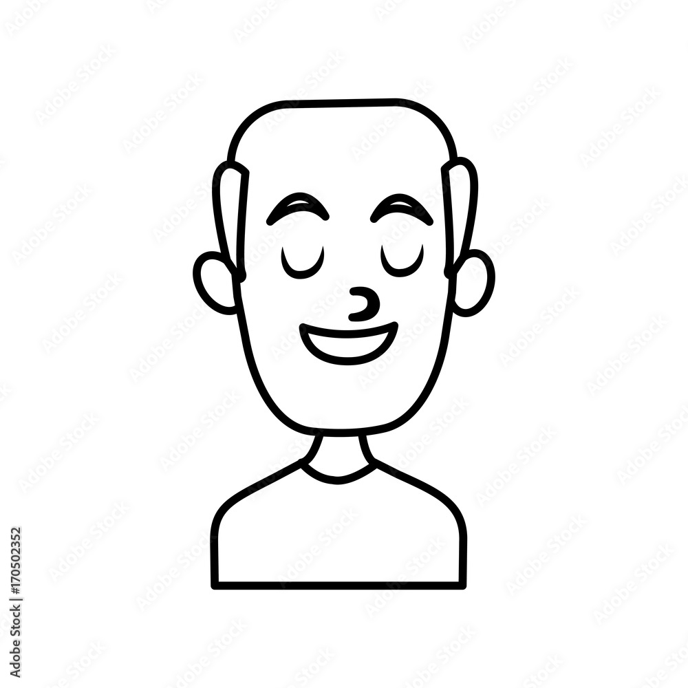 Man smiling with eyes closed icon vector illustration graphic design