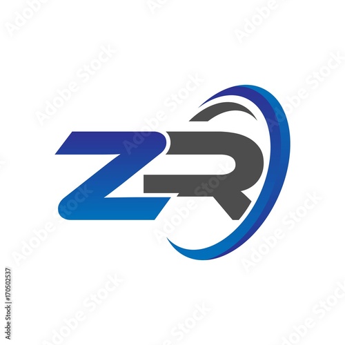 Free Download vector initial logo letters zr with circle swoosh blue gray - GFXLoad
