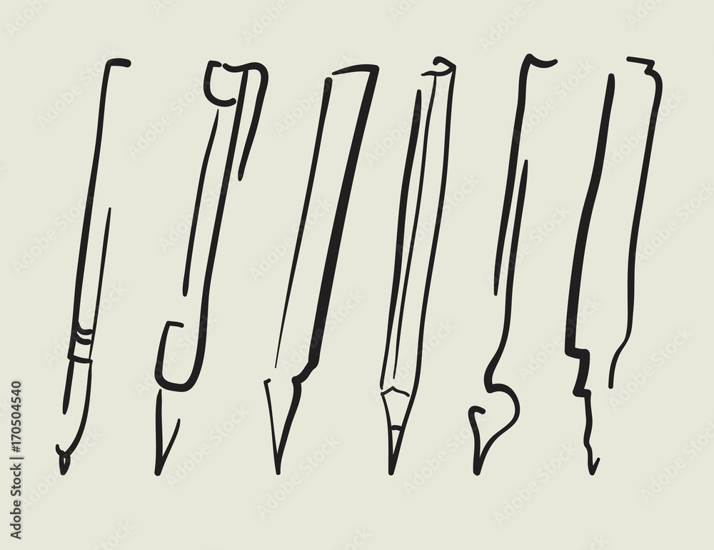 Vector Pen, pencil, marker, brush Vector Pen, pencil, marker, brush