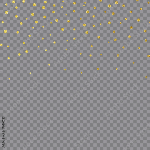 Gold foil confetti Christmas vector texture for holiday background