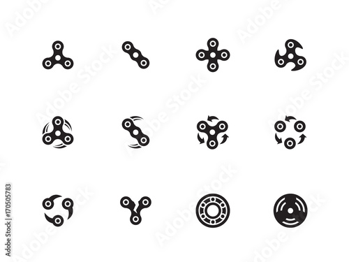 Spinner Anti Stress icons on white background. Vector illustration. photo