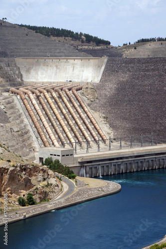 Ataturk dam on Euphrates River photo