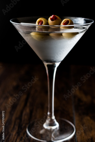 Classic Dry Martini with olives.