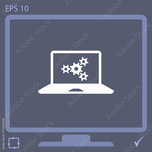 adjustments of laptop vector icon