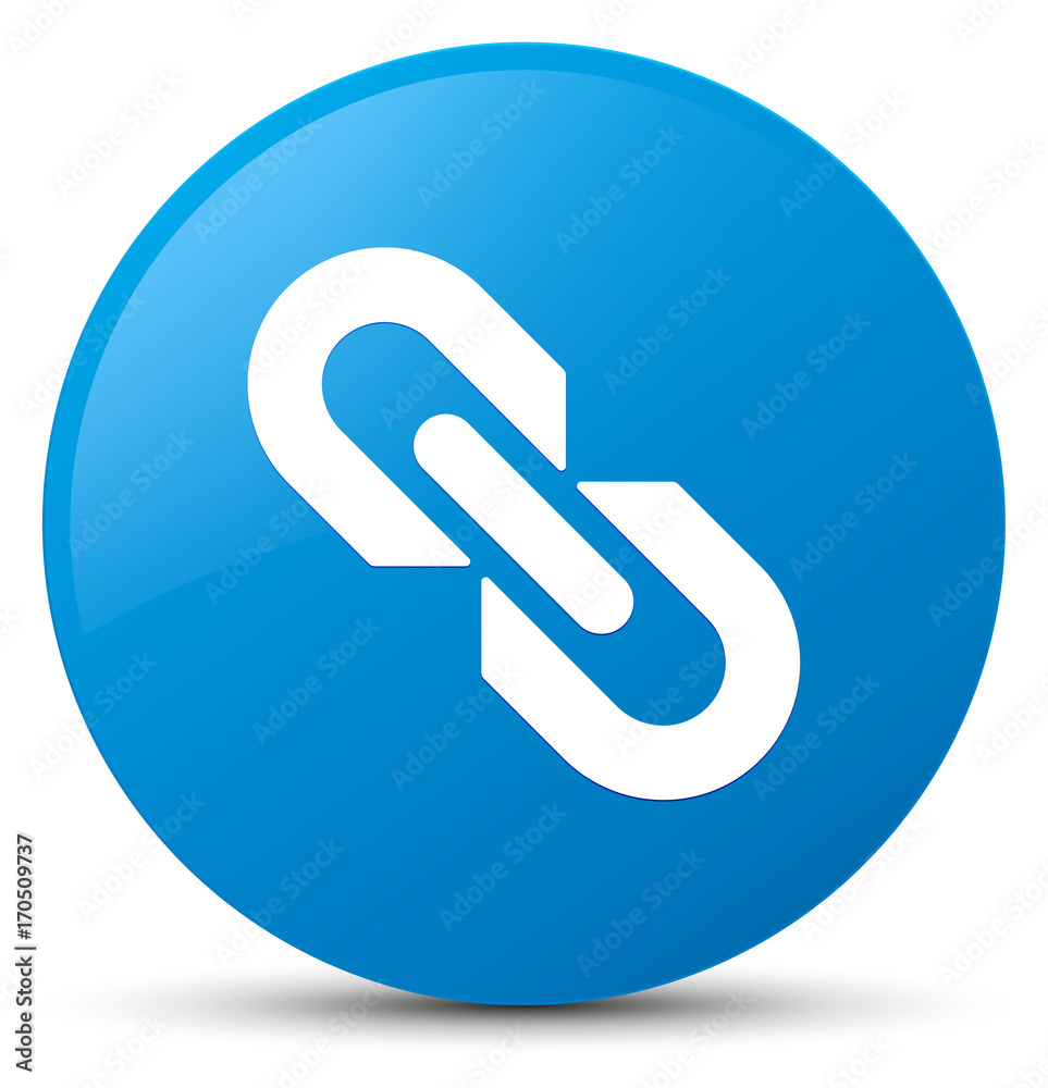 Link icon cyan blue round button Link icon cyan blue round button
